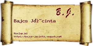 Bajcs Jácinta névjegykártya
